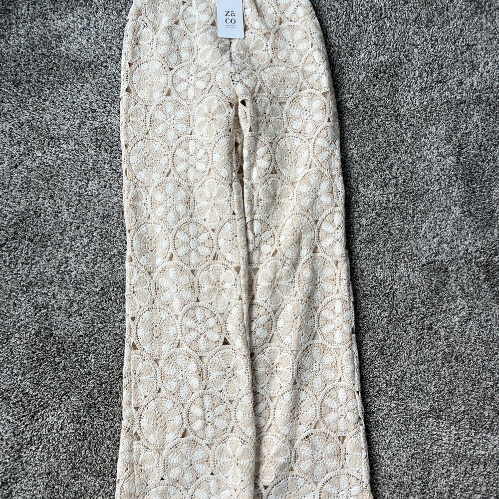NEW WITH TAGS ZACO Crochet Ivory Pants